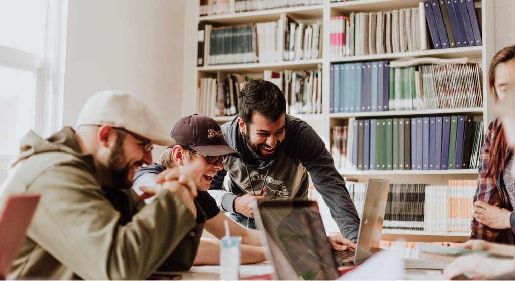 People enjoying work