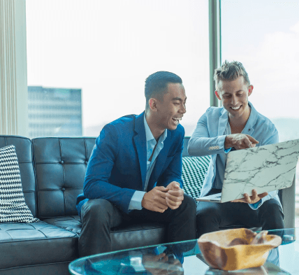 Men looking at computer