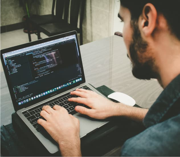 Man working on laptop